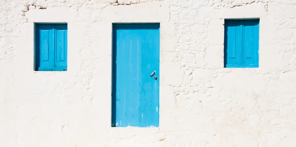 stock image Greek house with doors