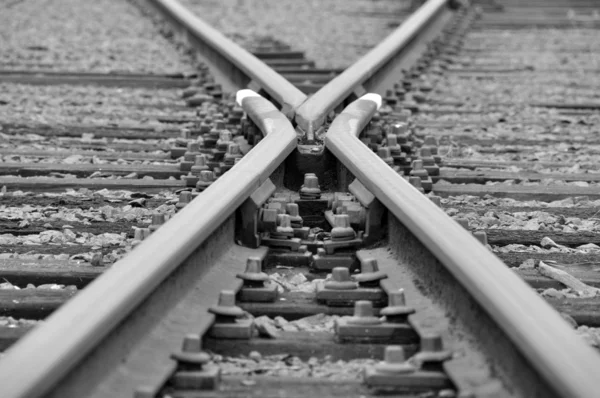 stock image Crossing railroads