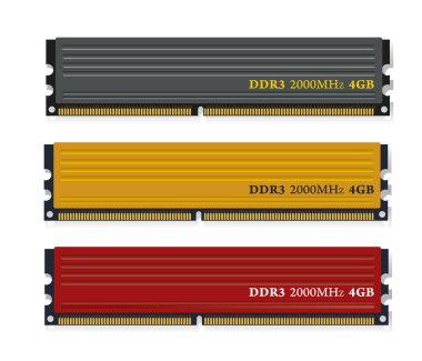 Set of DDR3 memory modules clipart