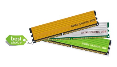 Set of DDR3 memory modules clipart