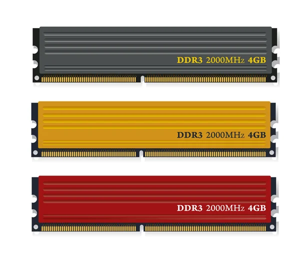 stock vector Set of DDR3 memory modules