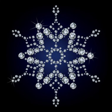 Snowflake made from diamonds. clipart