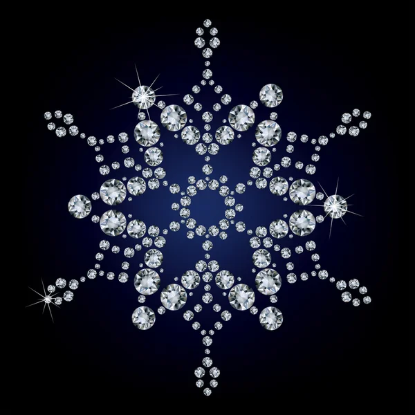 Νιφάδα χιονιού από διαμάντια. — Διανυσματικό Αρχείο