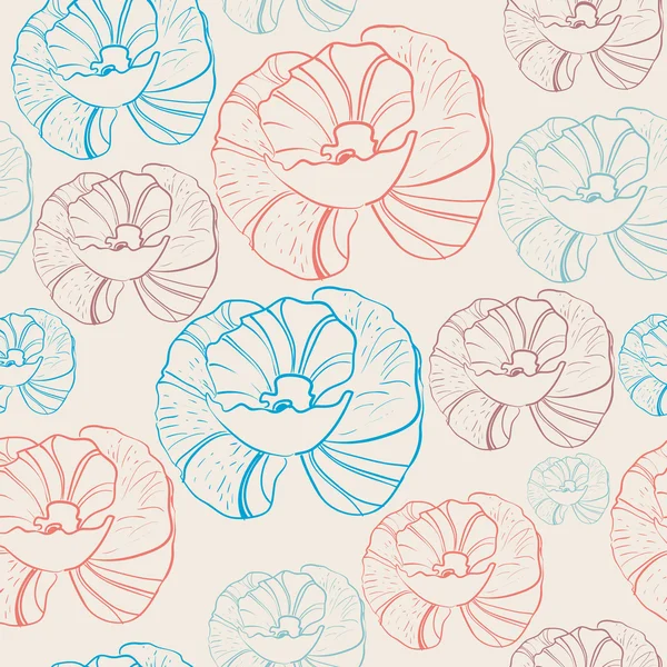 Floral seamless background in retro colors — Stock Vector
