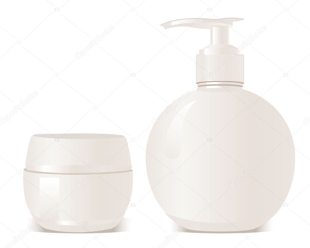 Vector cosmetics soap and gel containers