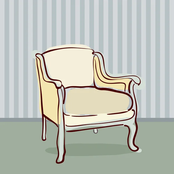 Cadeira antiga estilo retro — Vetor de Stock