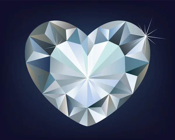 Векторне блискуче діамантове серце — стоковий вектор