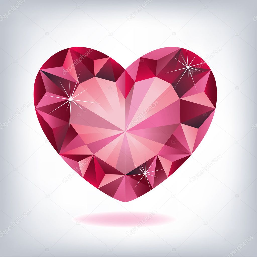 Ruby heart-shaped