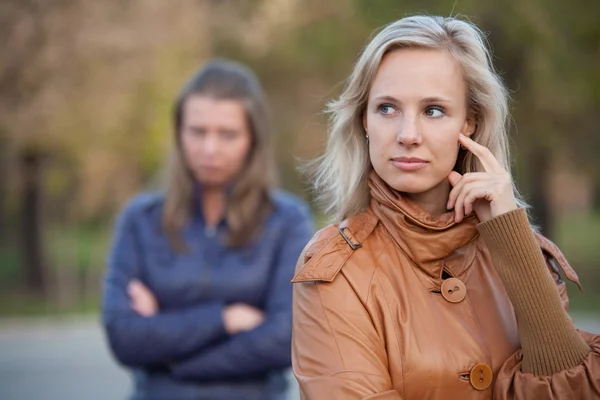 stock image Girlfriend for a walk in the autumn park