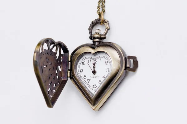 Het handmatige old-time horloge. hart vorm. — Stockfoto