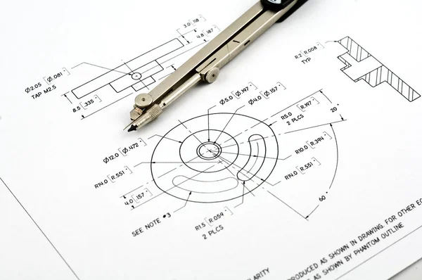 Detailed technical drawing. — Stock Photo, Image