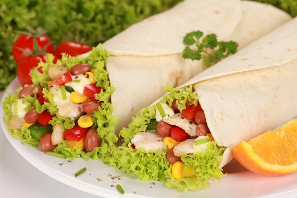 stock image Two Chicken Wrap Sandwiches