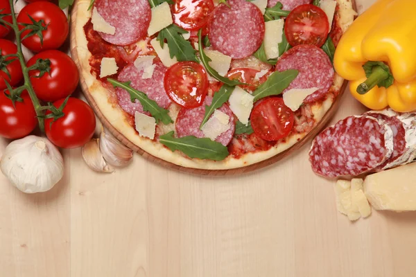 Ingredients for Pizza Salami — Stock Photo, Image