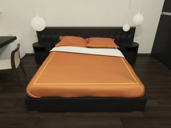 Bed in interior — Stock Photo, Image