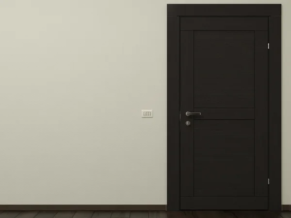 Kapı ve boş duvar — Stok fotoğraf