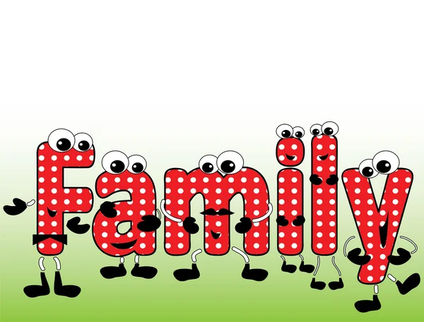 Cartoon Familie, Wort. — Stockfoto