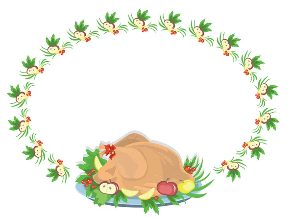 Oval frame with turkey — Stock Photo, Image
