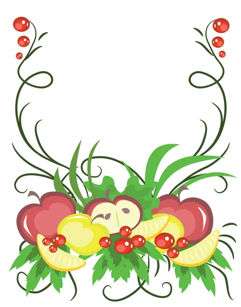 Cadre avec fruits — Image vectorielle