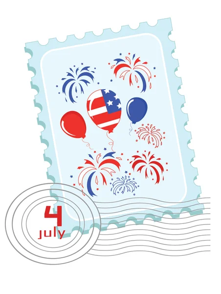 Unabhängigkeitstag, Briefmarke — Stockvektor