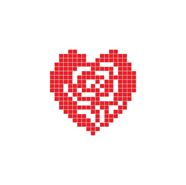 Kleines Herz mit Rose — Stockfoto