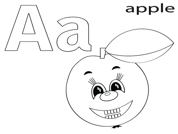 Алфавіт розмальовки для дітей, А — стокове фото