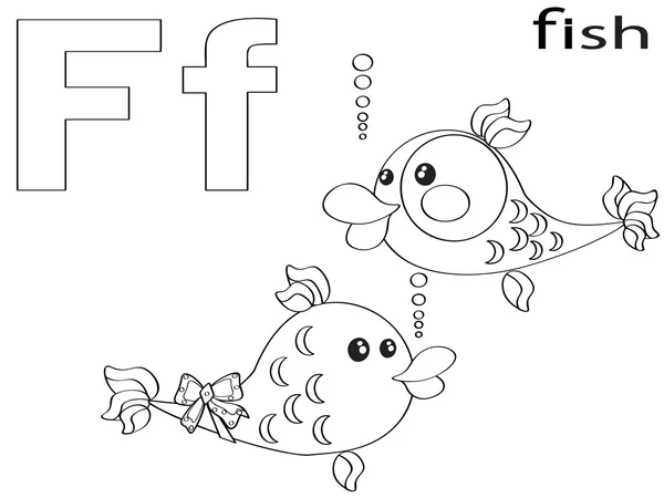 Färbung Alphabet für Kinder f — Stockfoto
