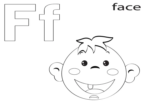 Çocuklar f için alfabe boyama — Stok fotoğraf