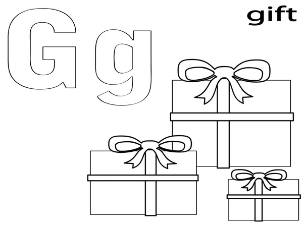 Раскраска алфавита для детей G — стоковое фото