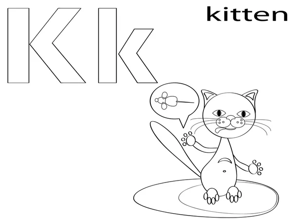 Alfabeto para colorir para crianças, K — Fotografia de Stock