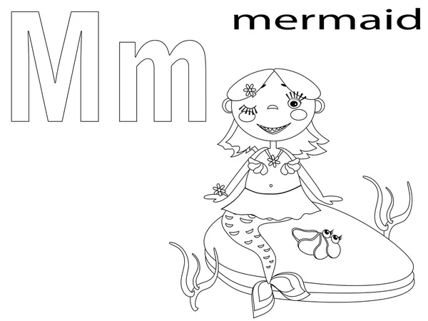 Алфавіт розмальовки для дітей, M — стокове фото