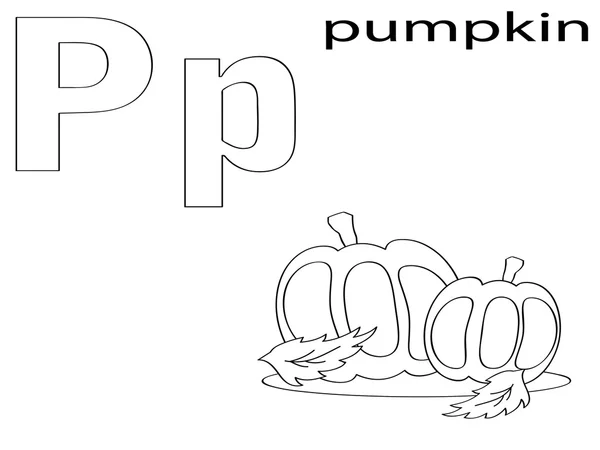 Çocuklar için p alfabe boyama — Stok fotoğraf