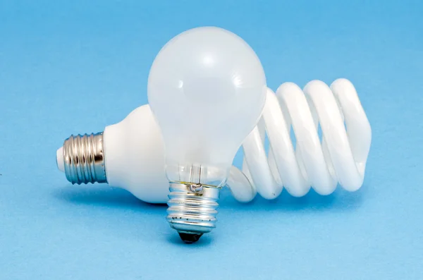 Novel fluorescent lights incandescent heat bulb — Stock Photo, Image