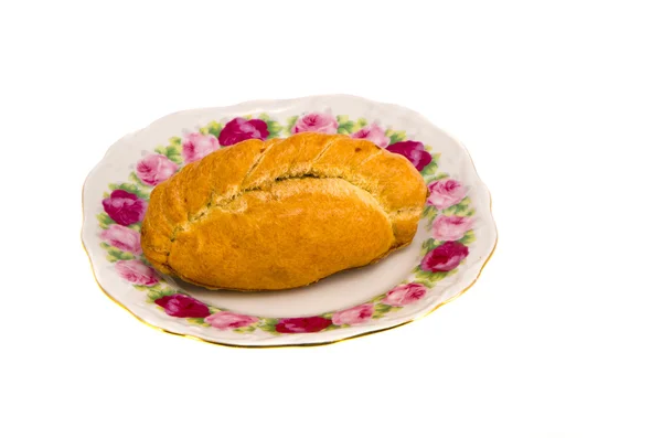 Pastelaria karaite recheada com cordeiro de costeleta decoração prato — Fotografia de Stock
