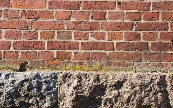 Sfondo mattone rosso muro pietra casa fondazioni — Foto Stock