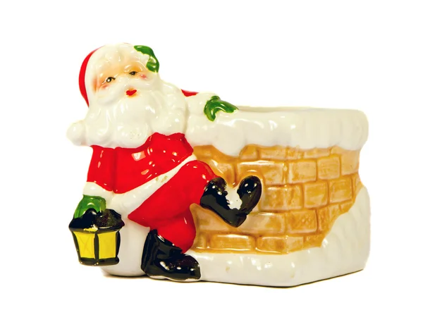 Ceramic toy Santa Claus. Christmas gift symbol. — Stock Photo, Image