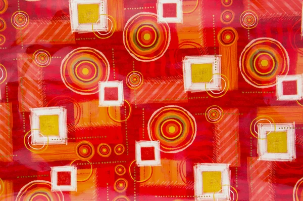 Table cloth background with circles and squares. — Stock Photo, Image