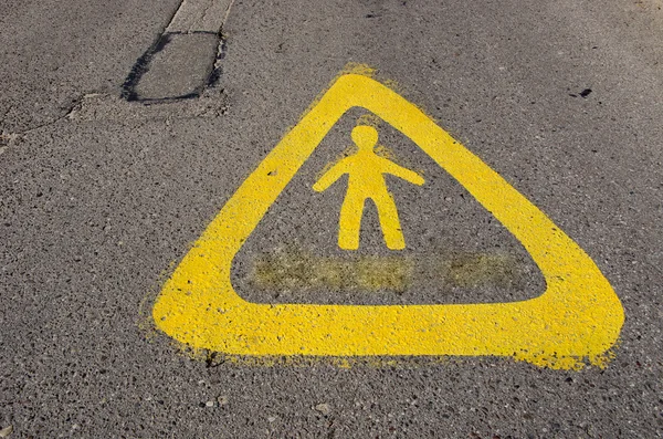 Warning sign near school attention children! — Stock Photo, Image