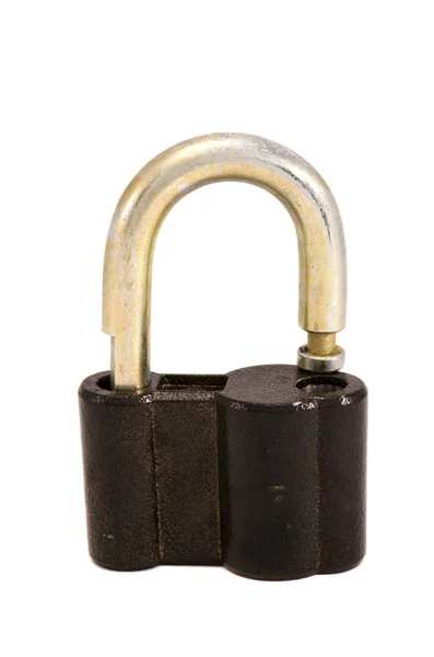 Vecchia serratura in metallo isolato su sfondo bianco — Foto Stock