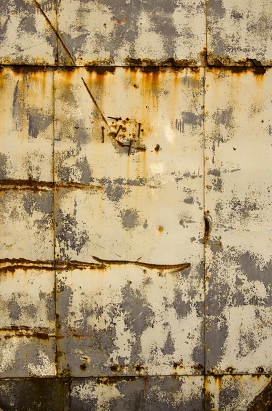 錆びたブリキの家の壁クローズ アップ ビンテージ背景 — ストック写真
