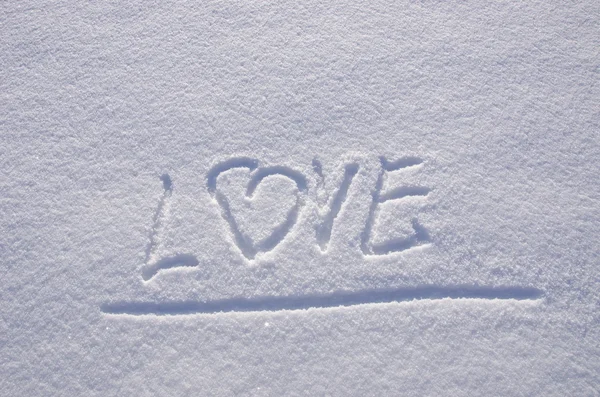 Älska snö vinter konceptet uttryck känslor — Stockfoto