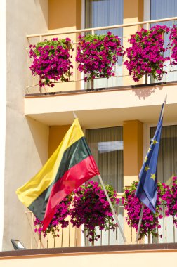 Lithuania and European Union flag hanging clipart