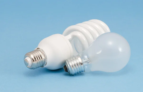 Novel fluorescent lights incandescent heat bulb — Stock Photo, Image