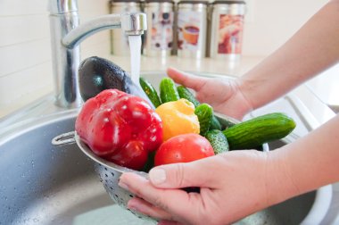 Washing vegetables clipart