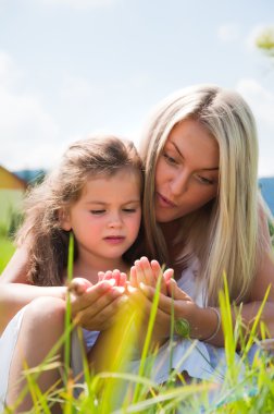 Happines of the mother and daughter clipart