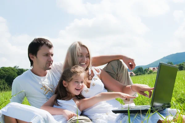 Happy family enjoy outdoors