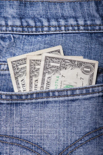 Pengar i en ficka — Stockfoto