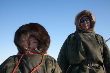 Nenets family portrait clipart