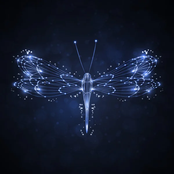 Glanzende abstract dragonfly — Stockvector