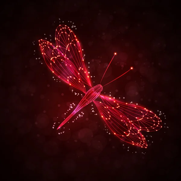 闪闪发亮的抽象蜻蜓 — 图库矢量图片