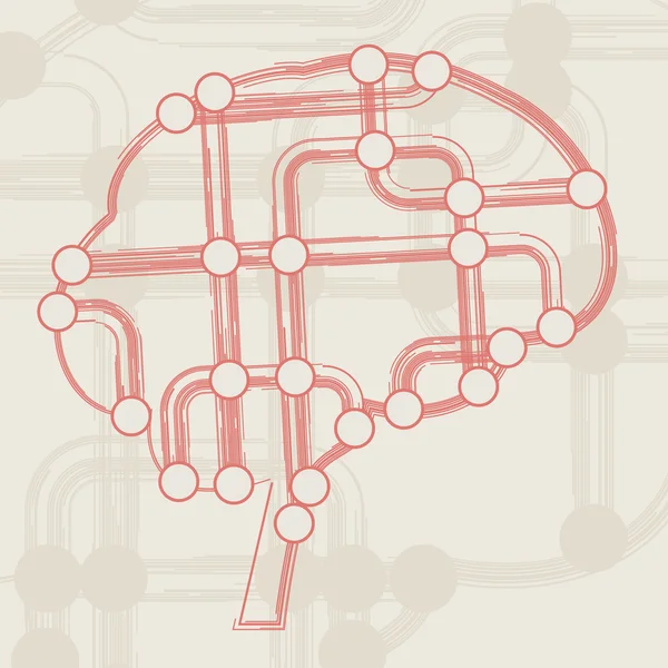 Circuit board form of brain — Stock Vector